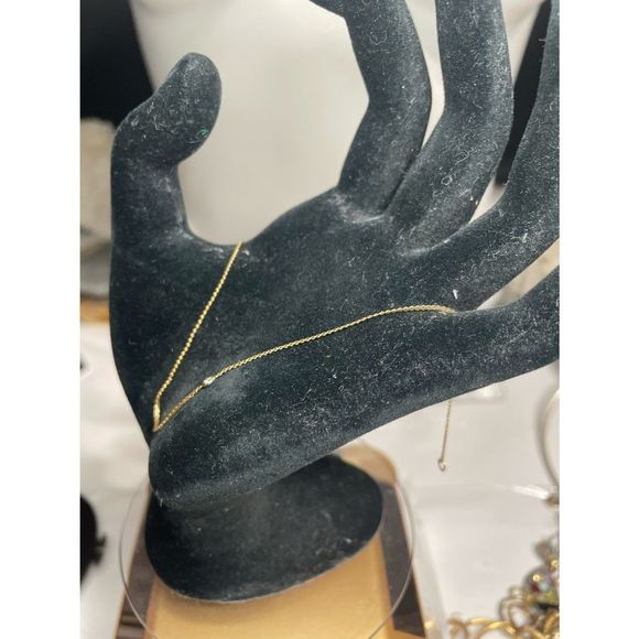 SOLD! 14k yellow gold diamond anklet - Picture 1 of 6